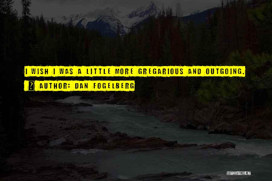 Dan Fogelberg Quotes: I Wish I Was A Little More Gregarious And Outgoing.