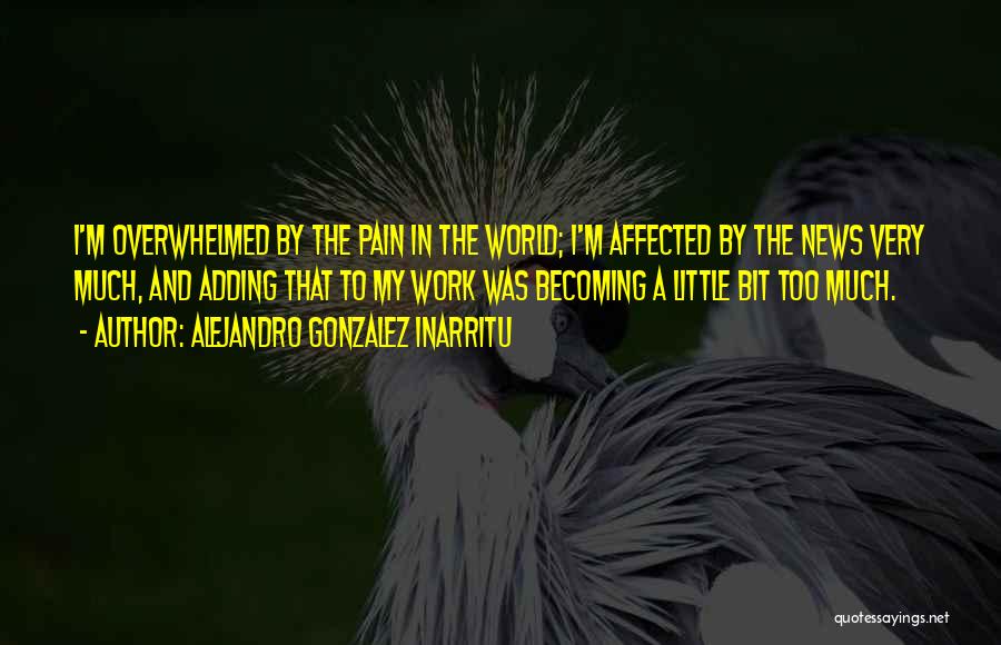 Alejandro Gonzalez Inarritu Quotes: I'm Overwhelmed By The Pain In The World; I'm Affected By The News Very Much, And Adding That To My