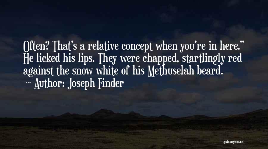 Joseph Finder Quotes: Often? That's A Relative Concept When You're In Here. He Licked His Lips. They Were Chapped, Startlingly Red Against The