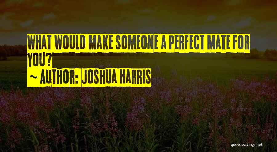 Joshua Harris Quotes: What Would Make Someone A Perfect Mate For You?