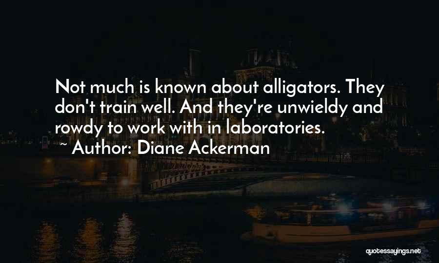 Diane Ackerman Quotes: Not Much Is Known About Alligators. They Don't Train Well. And They're Unwieldy And Rowdy To Work With In Laboratories.