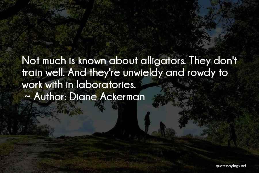 Diane Ackerman Quotes: Not Much Is Known About Alligators. They Don't Train Well. And They're Unwieldy And Rowdy To Work With In Laboratories.