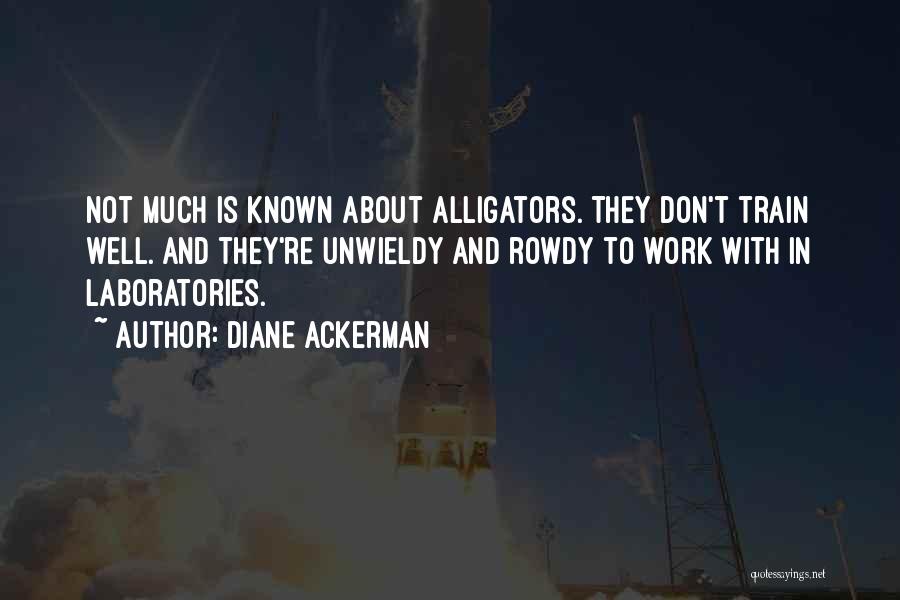 Diane Ackerman Quotes: Not Much Is Known About Alligators. They Don't Train Well. And They're Unwieldy And Rowdy To Work With In Laboratories.