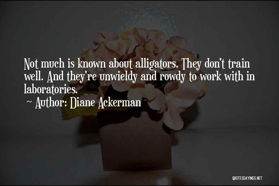 Diane Ackerman Quotes: Not Much Is Known About Alligators. They Don't Train Well. And They're Unwieldy And Rowdy To Work With In Laboratories.