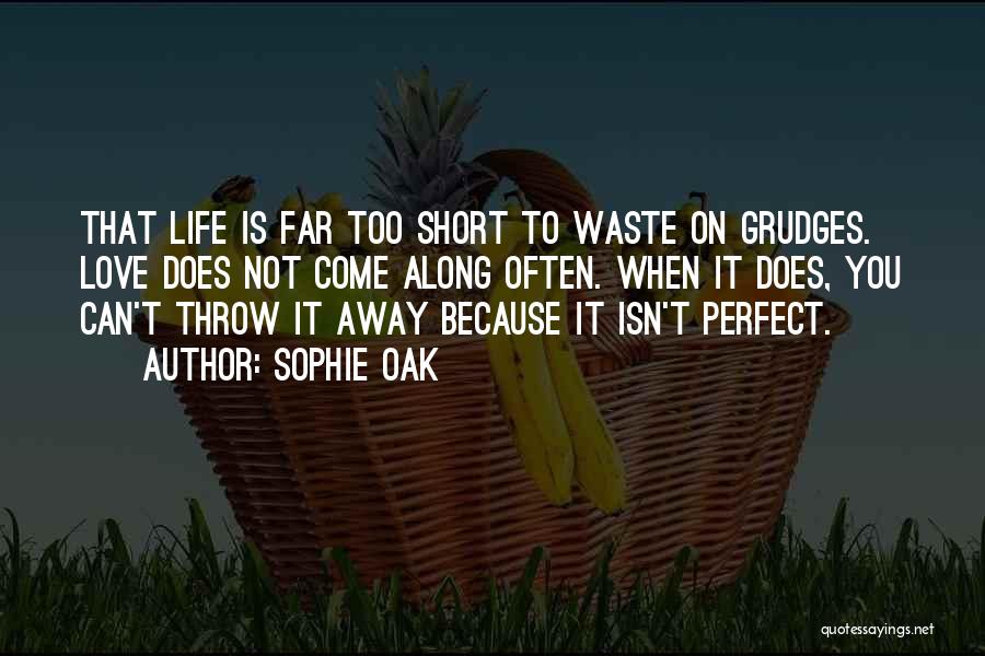 Sophie Oak Quotes: That Life Is Far Too Short To Waste On Grudges. Love Does Not Come Along Often. When It Does, You