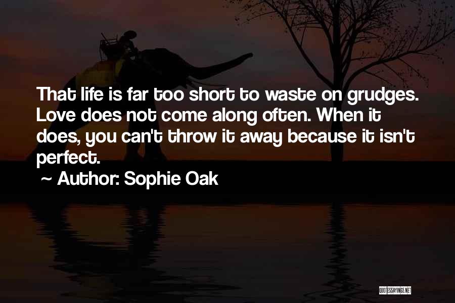 Sophie Oak Quotes: That Life Is Far Too Short To Waste On Grudges. Love Does Not Come Along Often. When It Does, You