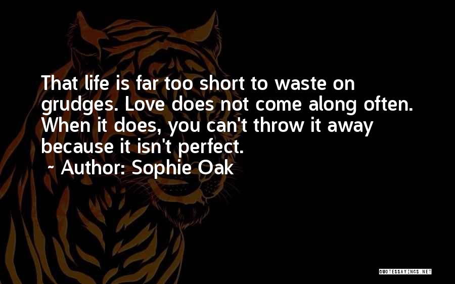 Sophie Oak Quotes: That Life Is Far Too Short To Waste On Grudges. Love Does Not Come Along Often. When It Does, You