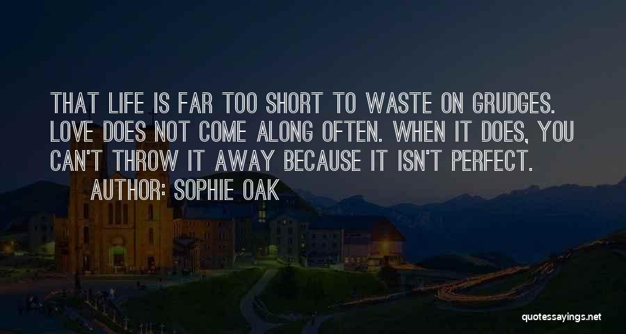 Sophie Oak Quotes: That Life Is Far Too Short To Waste On Grudges. Love Does Not Come Along Often. When It Does, You