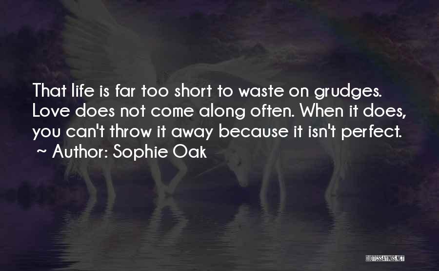 Sophie Oak Quotes: That Life Is Far Too Short To Waste On Grudges. Love Does Not Come Along Often. When It Does, You