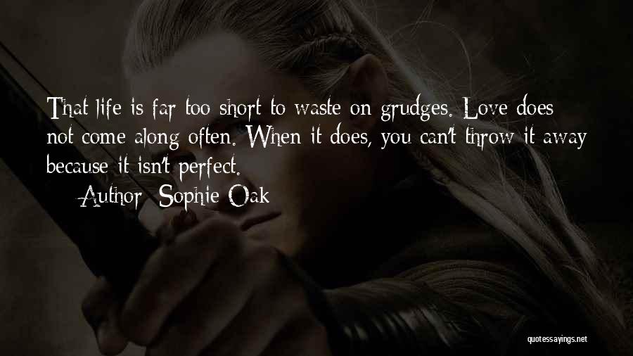 Sophie Oak Quotes: That Life Is Far Too Short To Waste On Grudges. Love Does Not Come Along Often. When It Does, You