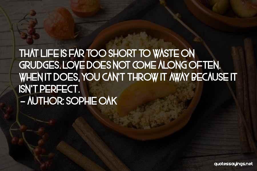 Sophie Oak Quotes: That Life Is Far Too Short To Waste On Grudges. Love Does Not Come Along Often. When It Does, You