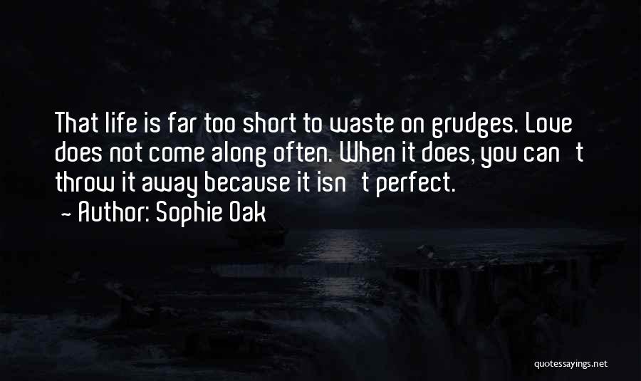 Sophie Oak Quotes: That Life Is Far Too Short To Waste On Grudges. Love Does Not Come Along Often. When It Does, You