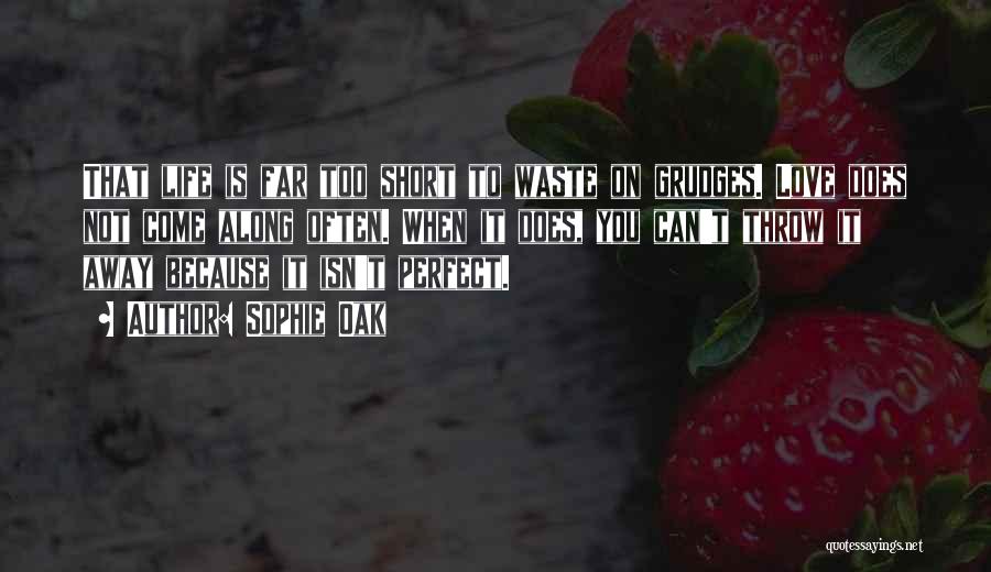 Sophie Oak Quotes: That Life Is Far Too Short To Waste On Grudges. Love Does Not Come Along Often. When It Does, You