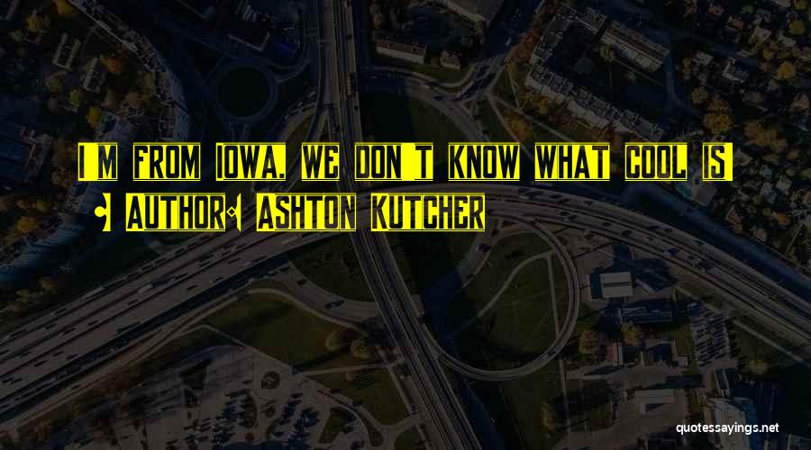 Ashton Kutcher Quotes: I'm From Iowa, We Don't Know What Cool Is!