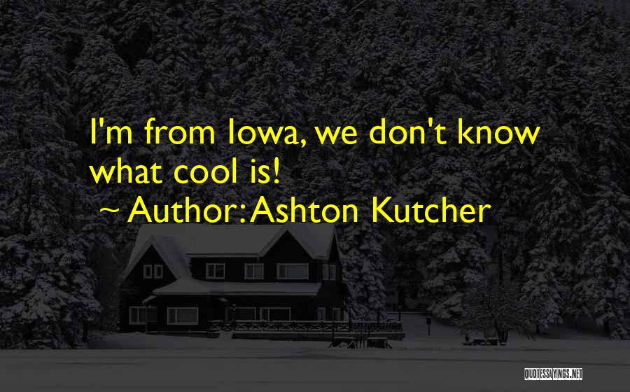 Ashton Kutcher Quotes: I'm From Iowa, We Don't Know What Cool Is!