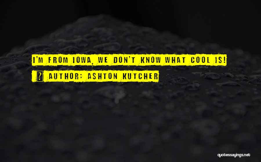 Ashton Kutcher Quotes: I'm From Iowa, We Don't Know What Cool Is!