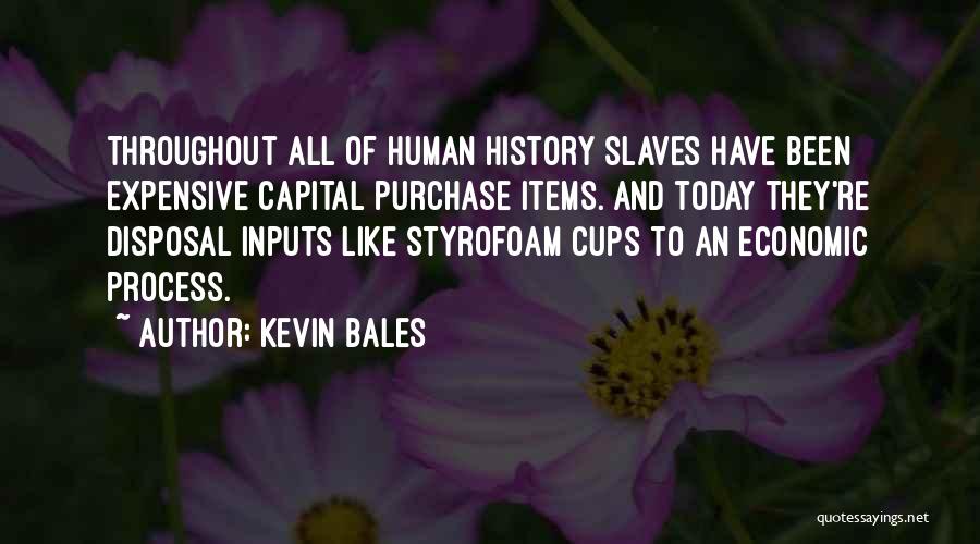 Kevin Bales Quotes: Throughout All Of Human History Slaves Have Been Expensive Capital Purchase Items. And Today They're Disposal Inputs Like Styrofoam Cups