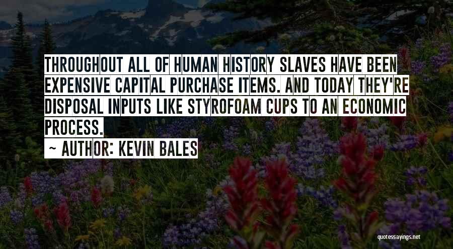 Kevin Bales Quotes: Throughout All Of Human History Slaves Have Been Expensive Capital Purchase Items. And Today They're Disposal Inputs Like Styrofoam Cups