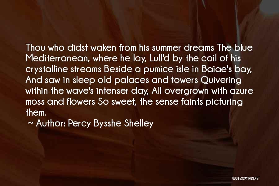 Percy Bysshe Shelley Quotes: Thou Who Didst Waken From His Summer Dreams The Blue Mediterranean, Where He Lay, Lull'd By The Coil Of His