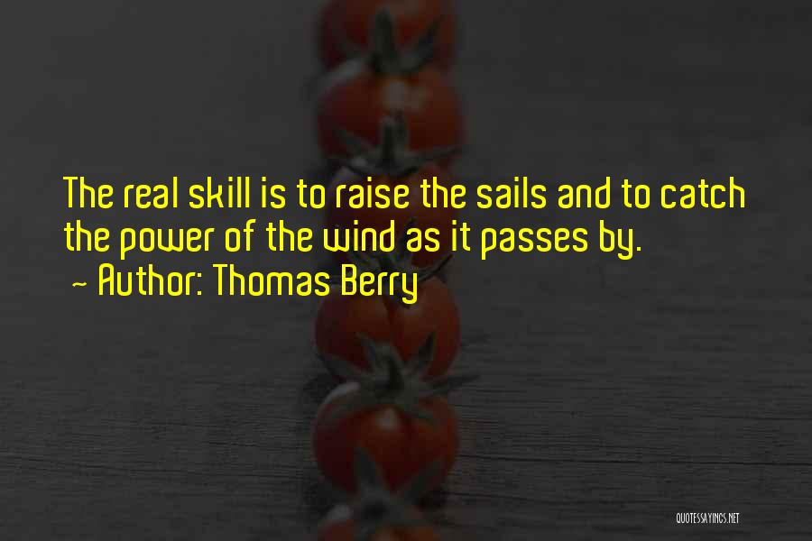 Thomas Berry Quotes: The Real Skill Is To Raise The Sails And To Catch The Power Of The Wind As It Passes By.