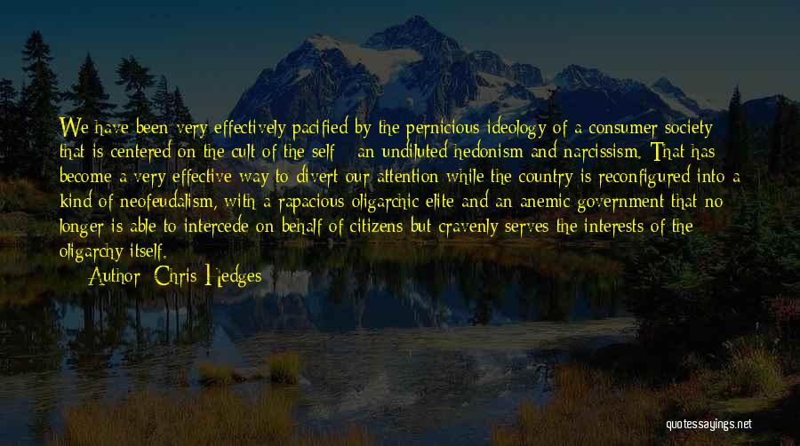 Chris Hedges Quotes: We Have Been Very Effectively Pacified By The Pernicious Ideology Of A Consumer Society That Is Centered On The Cult