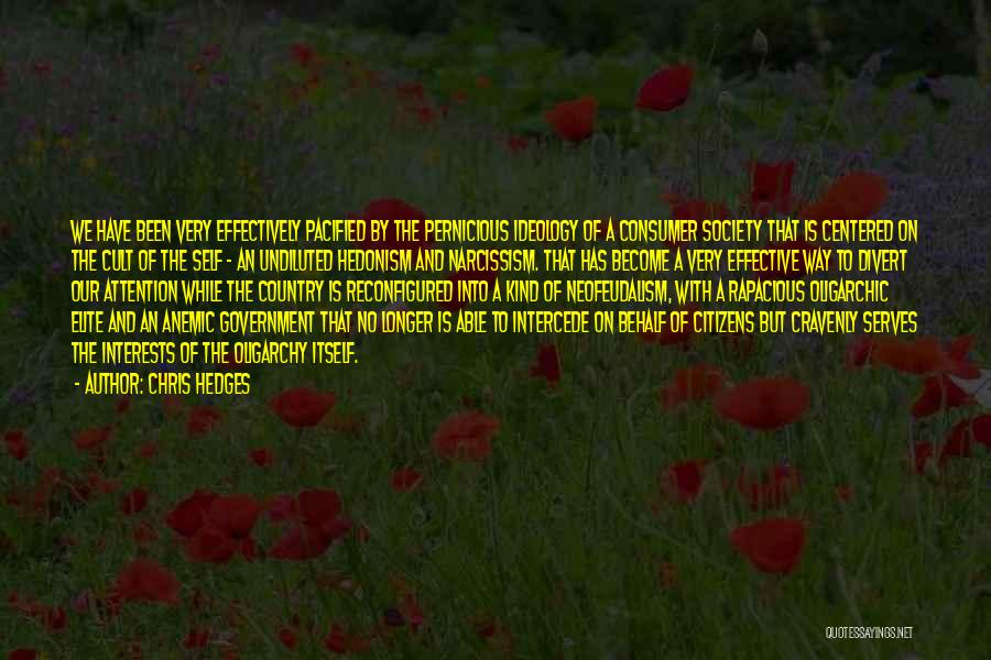 Chris Hedges Quotes: We Have Been Very Effectively Pacified By The Pernicious Ideology Of A Consumer Society That Is Centered On The Cult