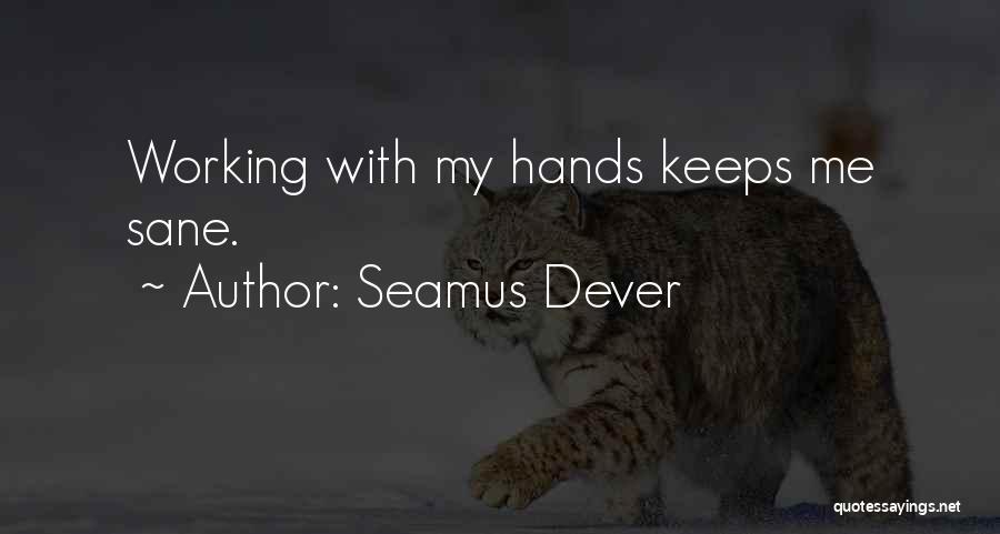 Seamus Dever Quotes: Working With My Hands Keeps Me Sane.