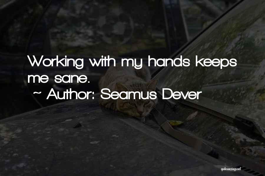 Seamus Dever Quotes: Working With My Hands Keeps Me Sane.