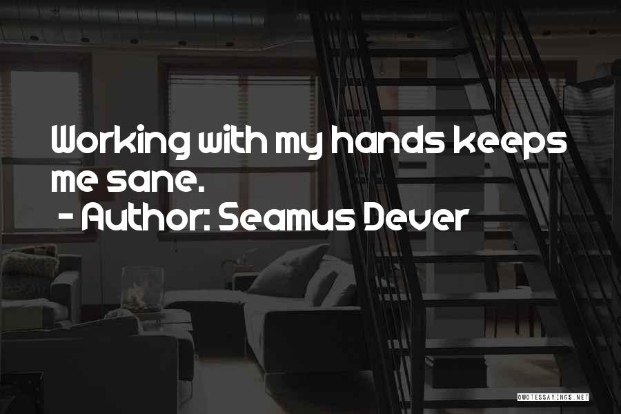Seamus Dever Quotes: Working With My Hands Keeps Me Sane.
