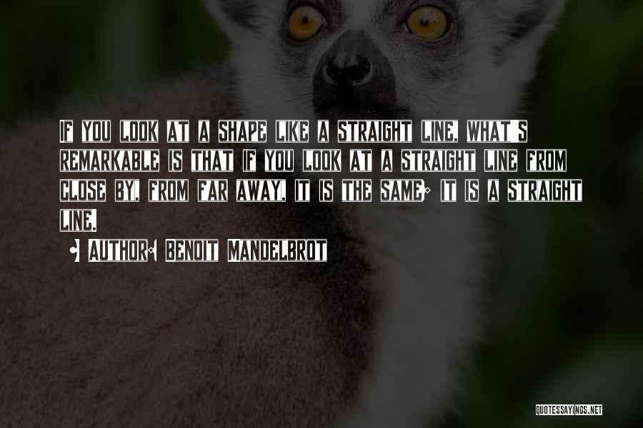 Benoit Mandelbrot Quotes: If You Look At A Shape Like A Straight Line, What's Remarkable Is That If You Look At A Straight