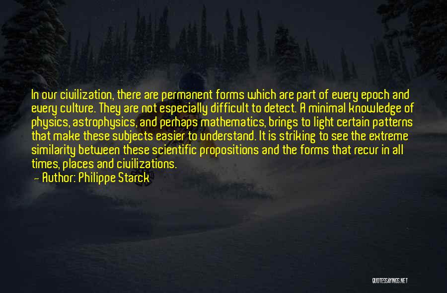 Philippe Starck Quotes: In Our Civilization, There Are Permanent Forms Which Are Part Of Every Epoch And Every Culture. They Are Not Especially