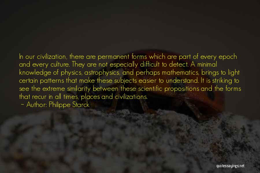 Philippe Starck Quotes: In Our Civilization, There Are Permanent Forms Which Are Part Of Every Epoch And Every Culture. They Are Not Especially