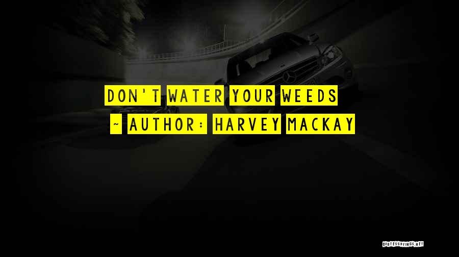 Harvey MacKay Quotes: Don't Water Your Weeds