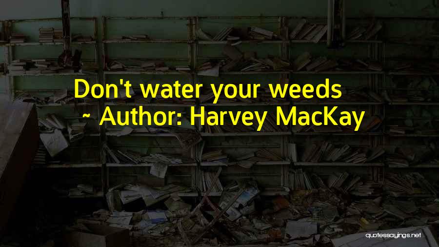 Harvey MacKay Quotes: Don't Water Your Weeds