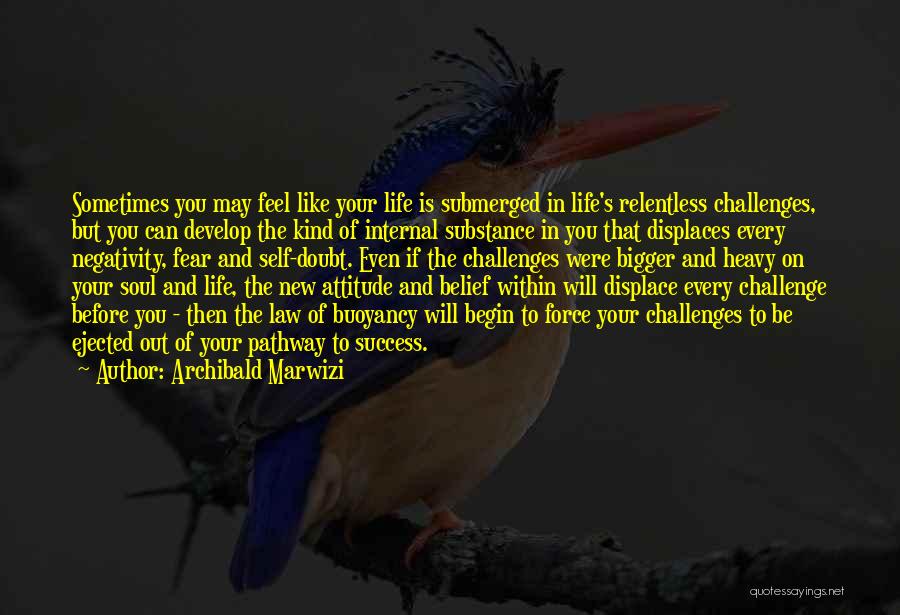 Archibald Marwizi Quotes: Sometimes You May Feel Like Your Life Is Submerged In Life's Relentless Challenges, But You Can Develop The Kind Of