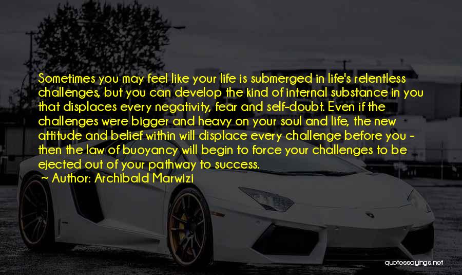 Archibald Marwizi Quotes: Sometimes You May Feel Like Your Life Is Submerged In Life's Relentless Challenges, But You Can Develop The Kind Of