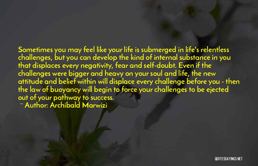 Archibald Marwizi Quotes: Sometimes You May Feel Like Your Life Is Submerged In Life's Relentless Challenges, But You Can Develop The Kind Of