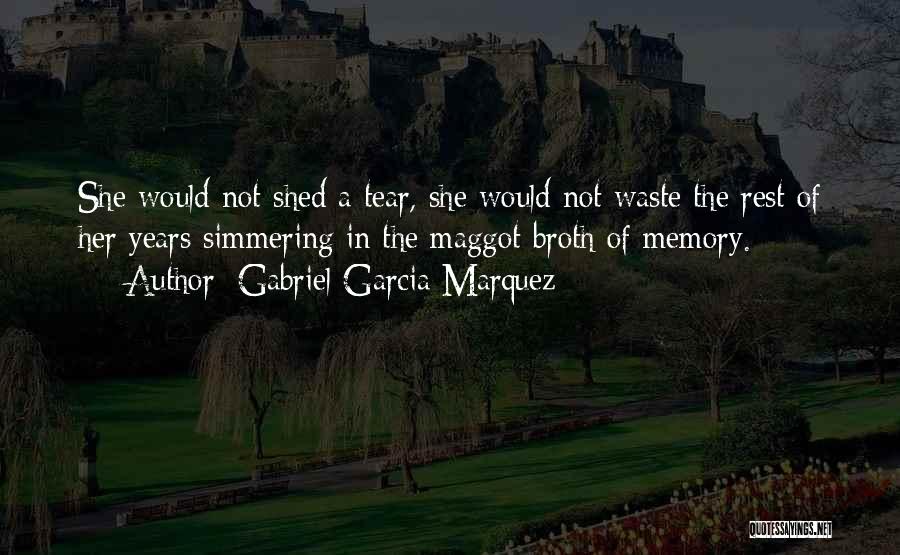 Gabriel Garcia Marquez Quotes: She Would Not Shed A Tear, She Would Not Waste The Rest Of Her Years Simmering In The Maggot Broth