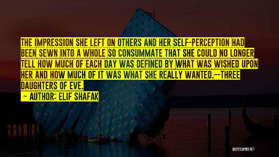 Elif Shafak Quotes: The Impression She Left On Others And Her Self-perception Had Been Sewn Into A Whole So Consummate That She Could