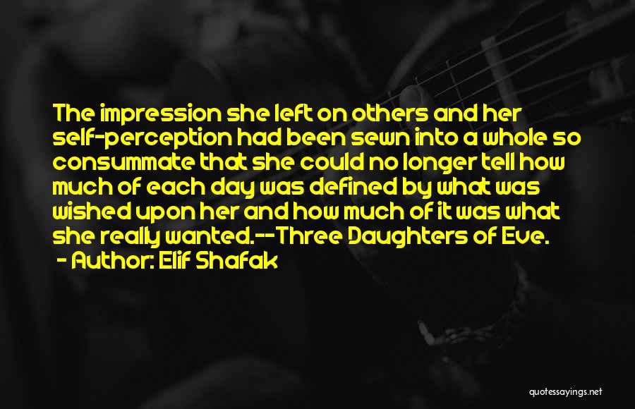 Elif Shafak Quotes: The Impression She Left On Others And Her Self-perception Had Been Sewn Into A Whole So Consummate That She Could