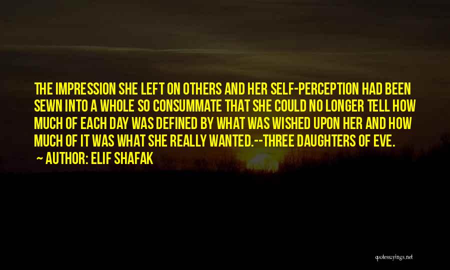 Elif Shafak Quotes: The Impression She Left On Others And Her Self-perception Had Been Sewn Into A Whole So Consummate That She Could