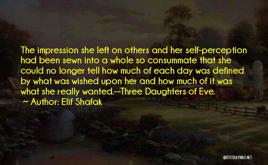 Elif Shafak Quotes: The Impression She Left On Others And Her Self-perception Had Been Sewn Into A Whole So Consummate That She Could