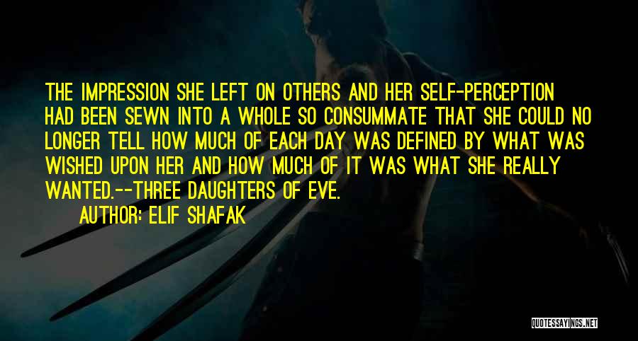 Elif Shafak Quotes: The Impression She Left On Others And Her Self-perception Had Been Sewn Into A Whole So Consummate That She Could