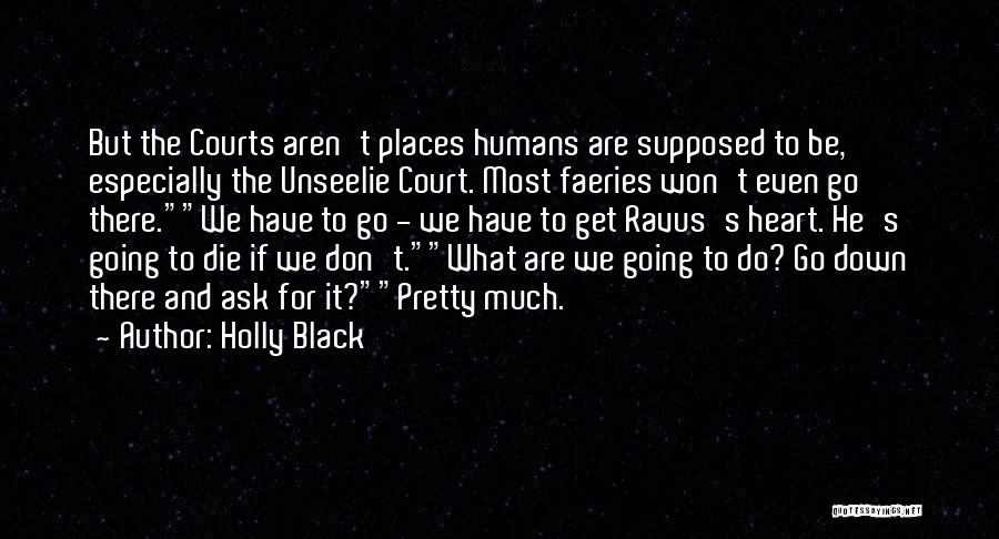 Holly Black Quotes: But The Courts Aren't Places Humans Are Supposed To Be, Especially The Unseelie Court. Most Faeries Won't Even Go There.we