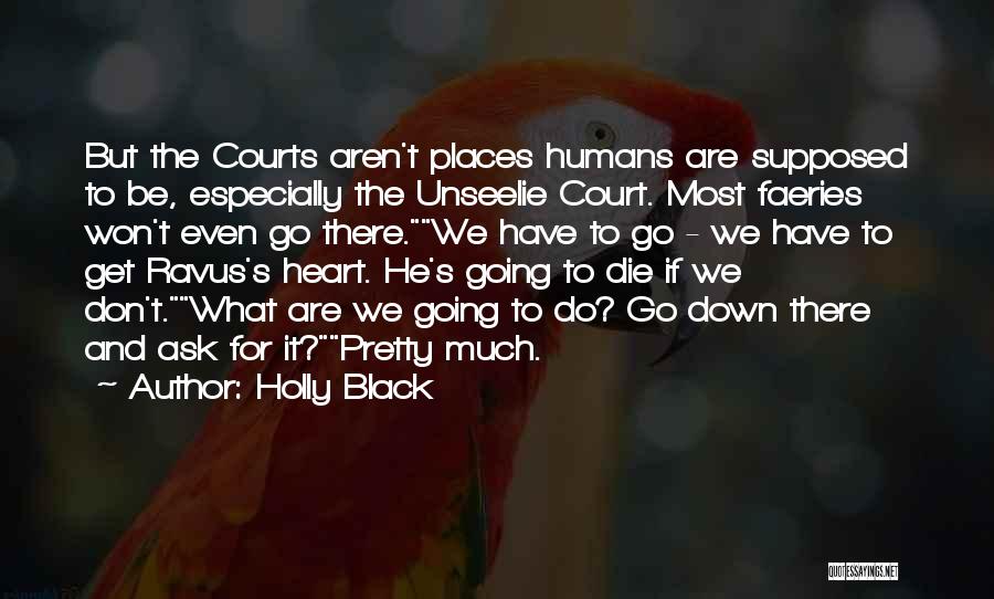 Holly Black Quotes: But The Courts Aren't Places Humans Are Supposed To Be, Especially The Unseelie Court. Most Faeries Won't Even Go There.we