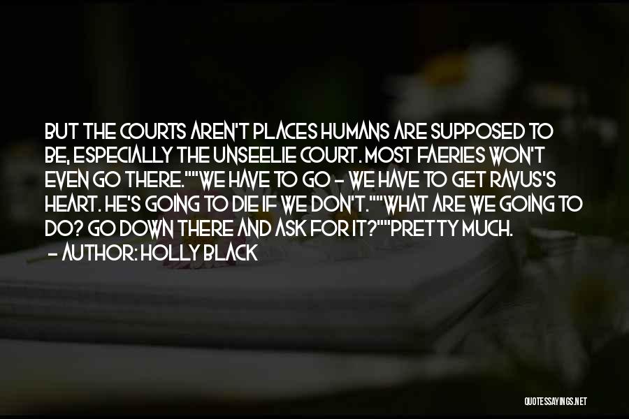 Holly Black Quotes: But The Courts Aren't Places Humans Are Supposed To Be, Especially The Unseelie Court. Most Faeries Won't Even Go There.we