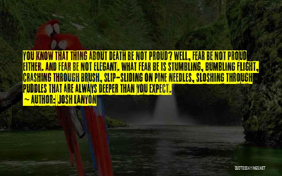 Josh Lanyon Quotes: You Know That Thing About Death Be Not Proud? Well, Fear Be Not Proud Either. And Fear Be Not Elegant.