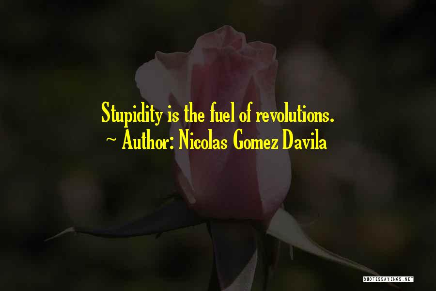 Nicolas Gomez Davila Quotes: Stupidity Is The Fuel Of Revolutions.