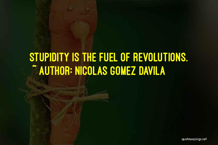 Nicolas Gomez Davila Quotes: Stupidity Is The Fuel Of Revolutions.