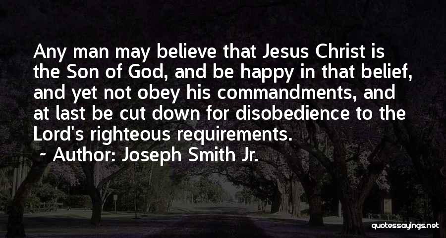 Joseph Smith Jr. Quotes: Any Man May Believe That Jesus Christ Is The Son Of God, And Be Happy In That Belief, And Yet